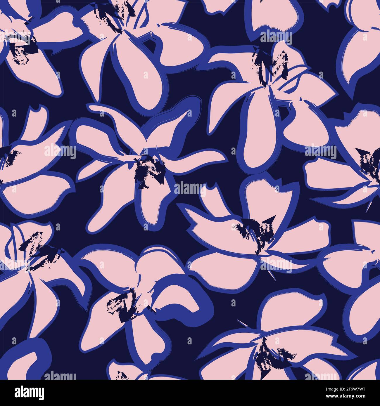 Floral brush strokes seamless pattern background for fashion prints ...