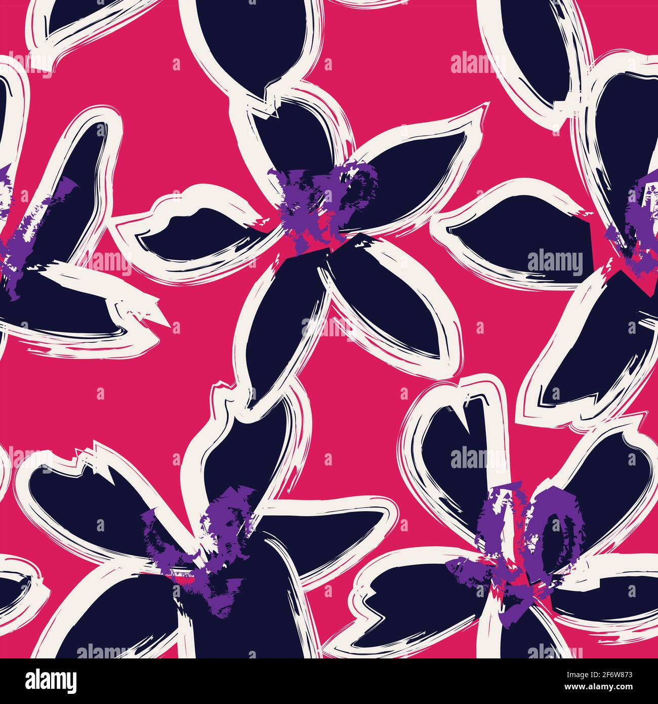 Floral brush strokes seamless pattern background for fashion prints ...
