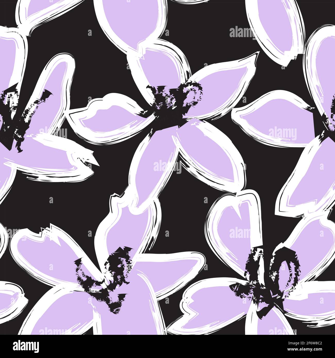 Floral brush strokes seamless pattern background for fashion prints ...