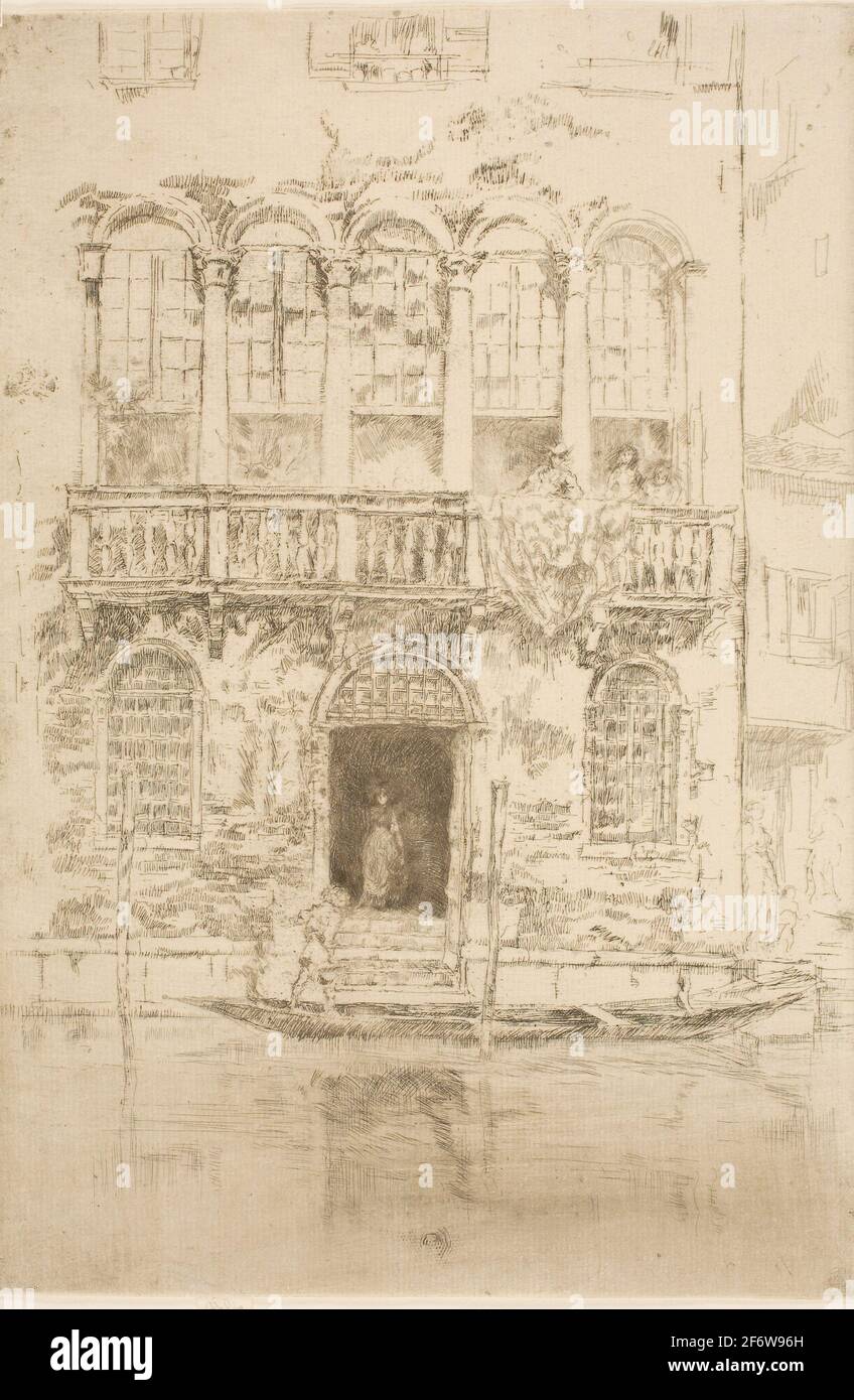 -James McNeill Whistler. The Balcony - 1879/80 - James McNeill Whistler American, 1834-1903. Etching and drypoint with foul biting in dark brown ink Stock Photo
