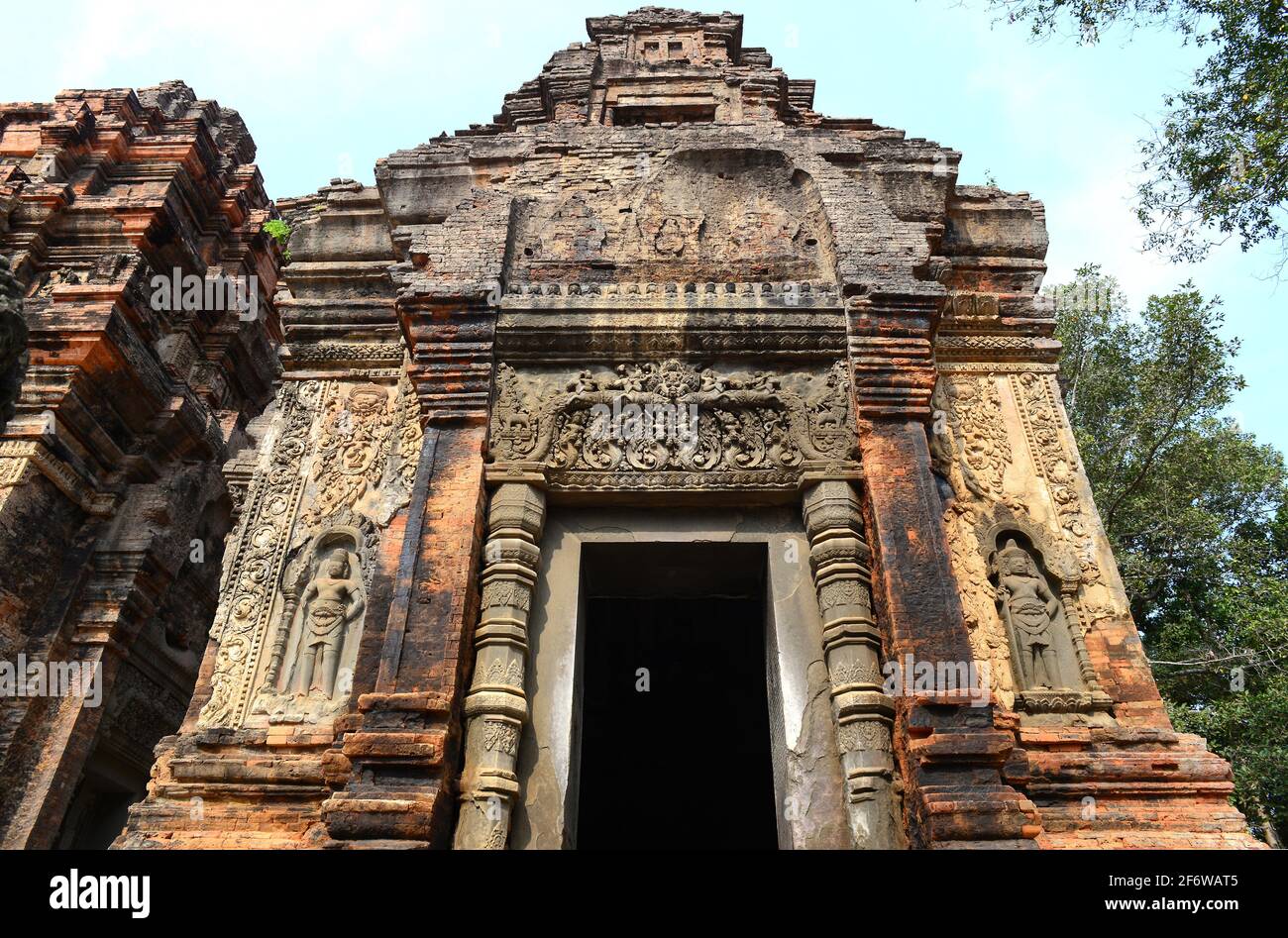 Preah Ko, 9th century. Hariharalaya (Roluos), Siem Reap, Cambodia. Stock Photo