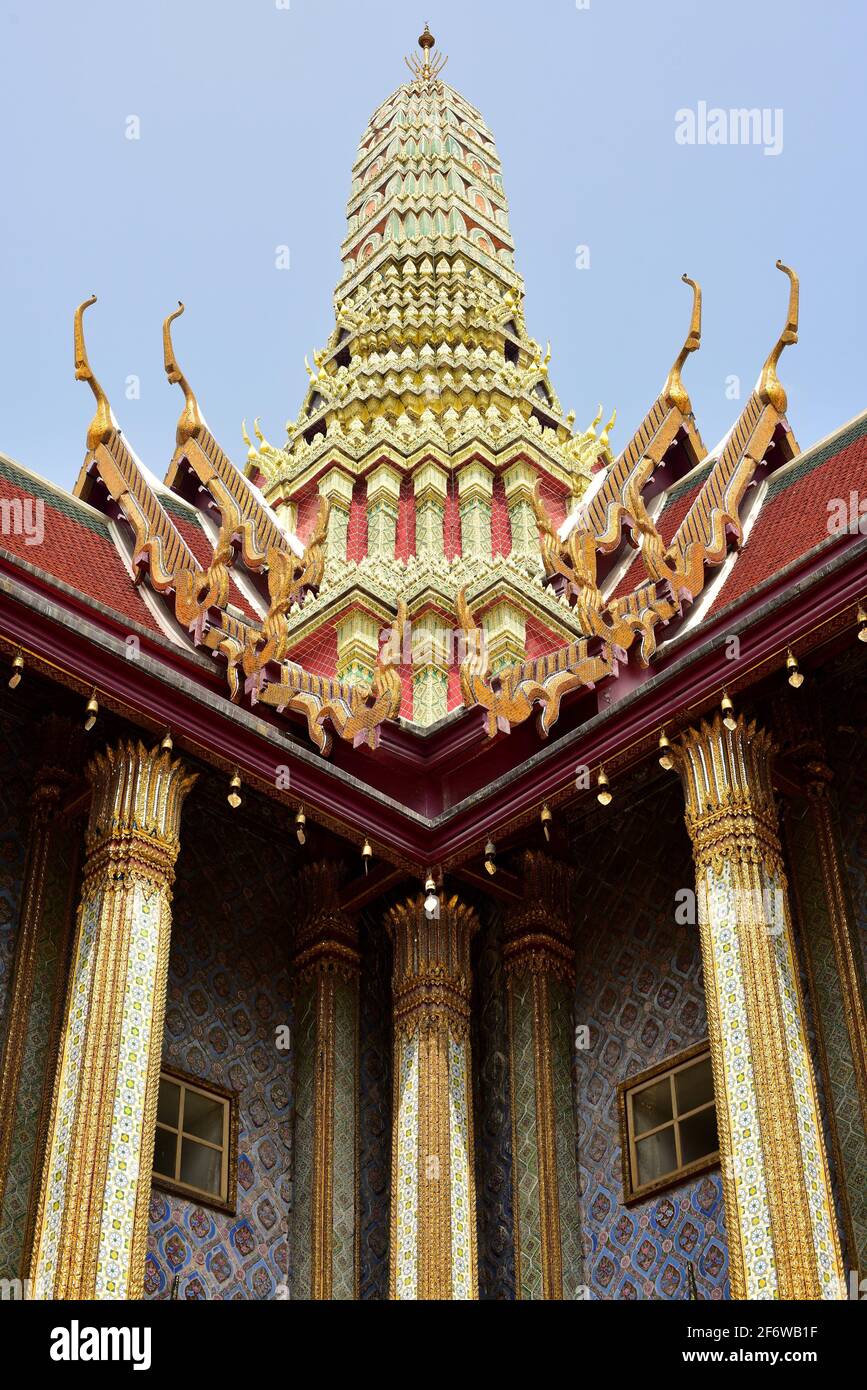 Bangkok, Wat Phra Kaew on The Grand Palace. Thailand. Stock Photo