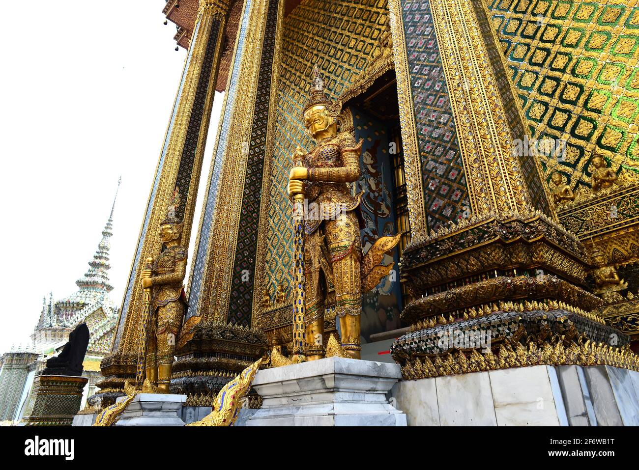 Bangkok, Wat Phra Kaew on The Grand Palace. Thailand. Stock Photo