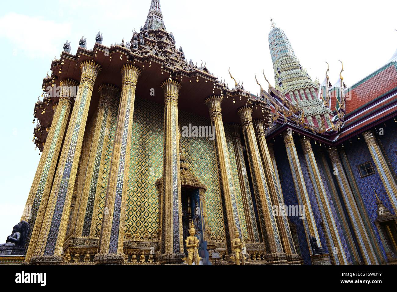 Bangkok, Wat Phra Kaew on The Grand Palace. Thailand. Stock Photo