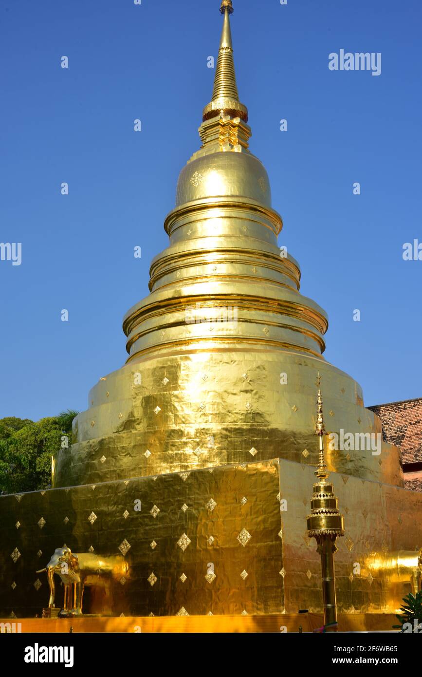 Chiang Mai, Wat Phra Singh (14th century). Thailand. Stock Photo