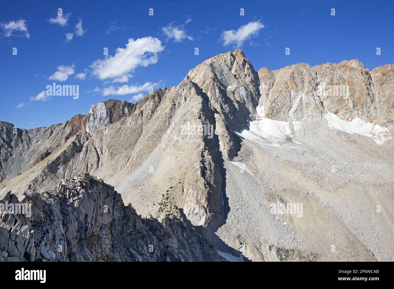 head on view of the east ridge of 13986 foot Mount Humphreys from Peaklet Mountain Stock Photo