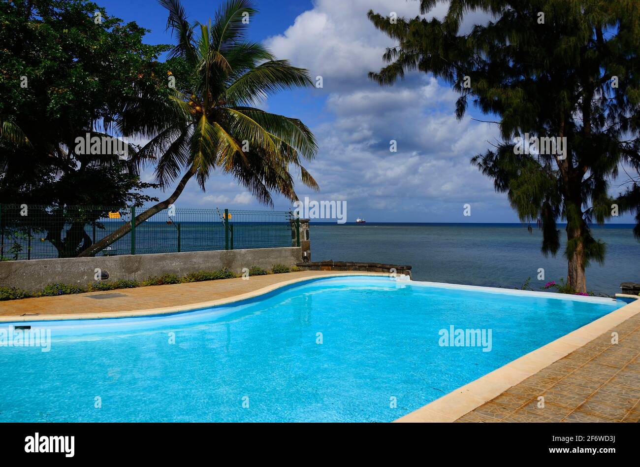 villa with swimming pool and sea view, Tombeau Bay, Mauritius, Africa
