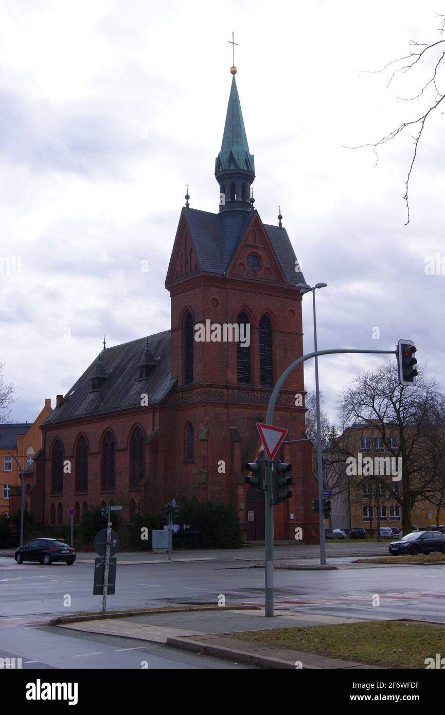 Die evangelische Melanchthon-Kirche wurde am 15. Dezember 1893 am Melanchthonplatz im Ortsteil Wilhelmstadt in Spandau eingeweiht Stock Photo