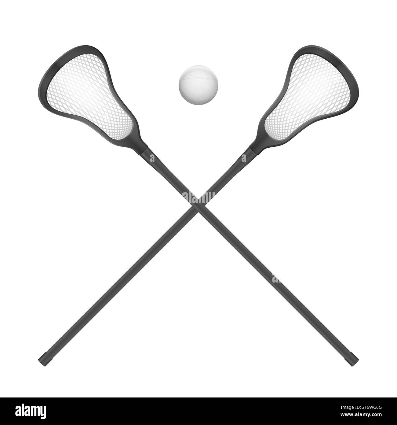 Lacrosse sticks and ball on a white background. Vector illustration