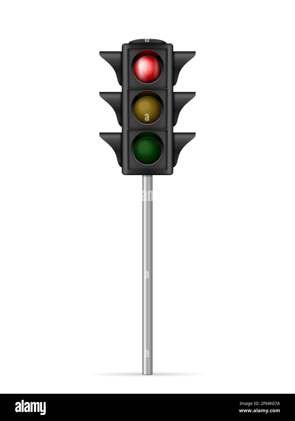 Traffic light red light on a white background. Vector illustration