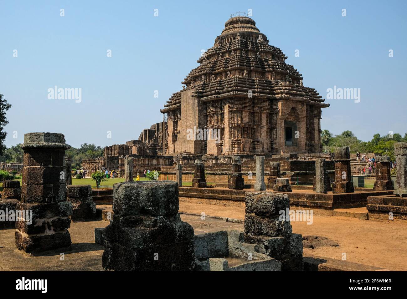 Konark, India February 2021 People visiting the Sun Temple in Konark on February 12, 2021 in