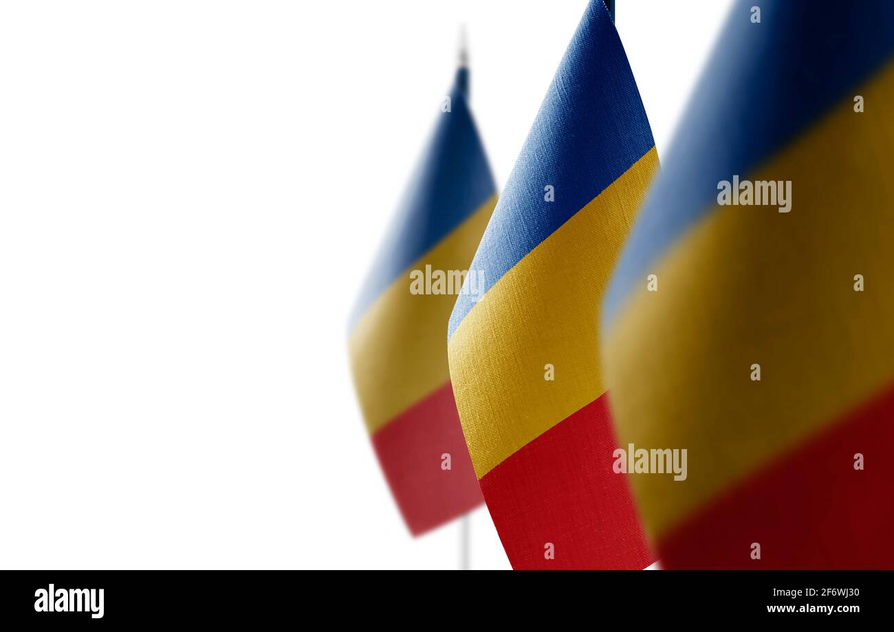 Small national flags of the Chad on a white background Stock Photo - Alamy