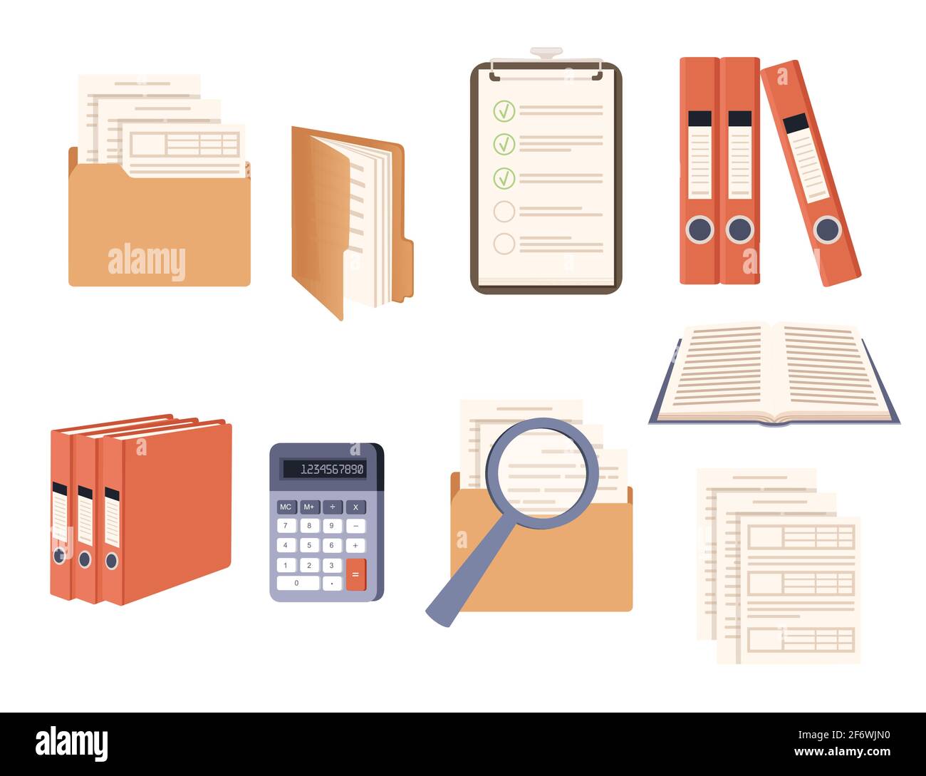 Office supplies set hard cardboard folders with iron rings office