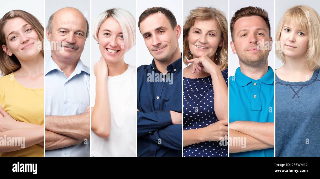 Collage smiling young people hi-res stock photography and images - Alamy
