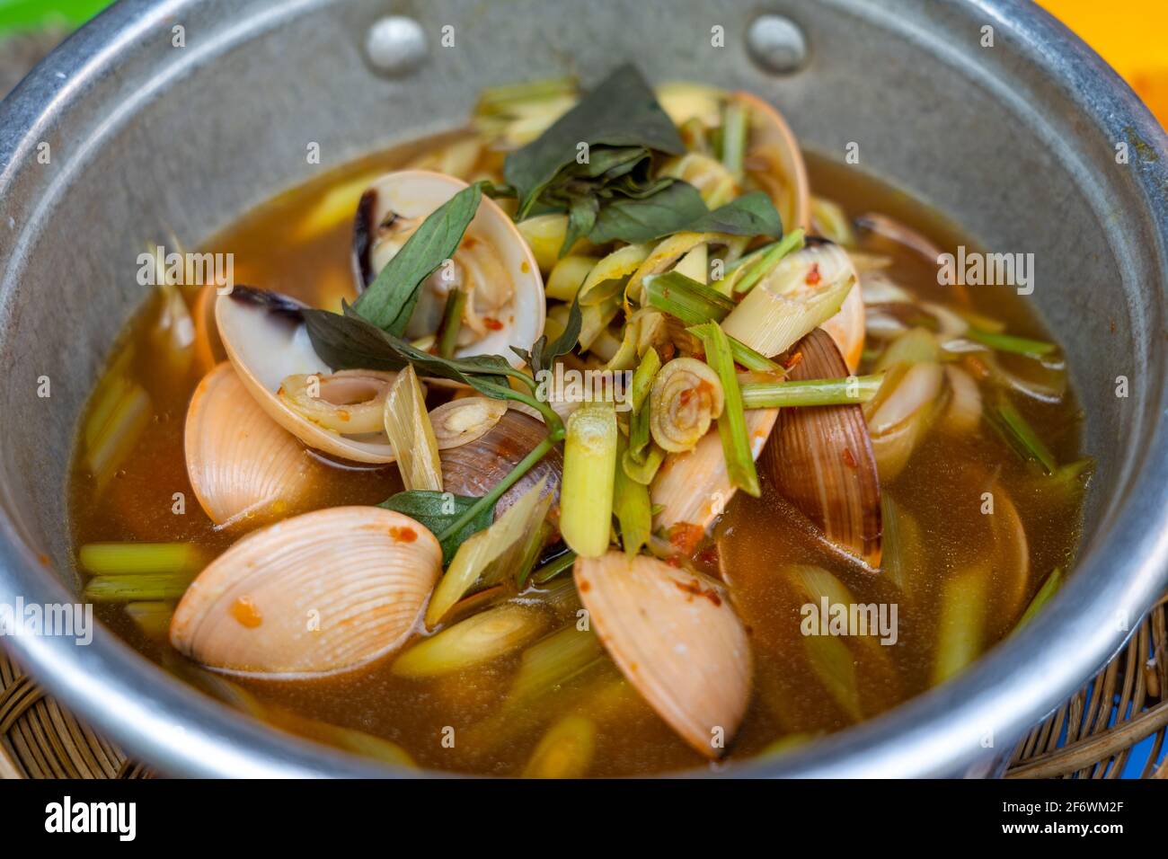 Spicy clam cooked with lemongrass and chili pepper Vietnamese cuisine