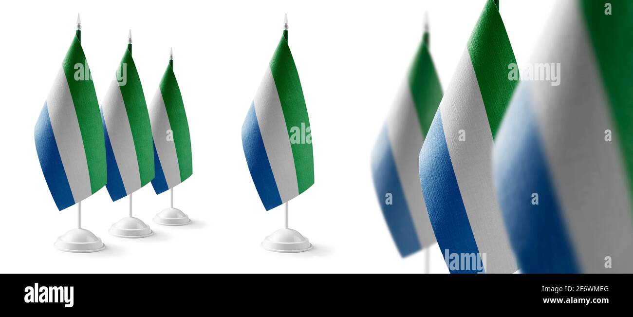 Set of Sierra Leone national flags on a white background Stock Photo ...