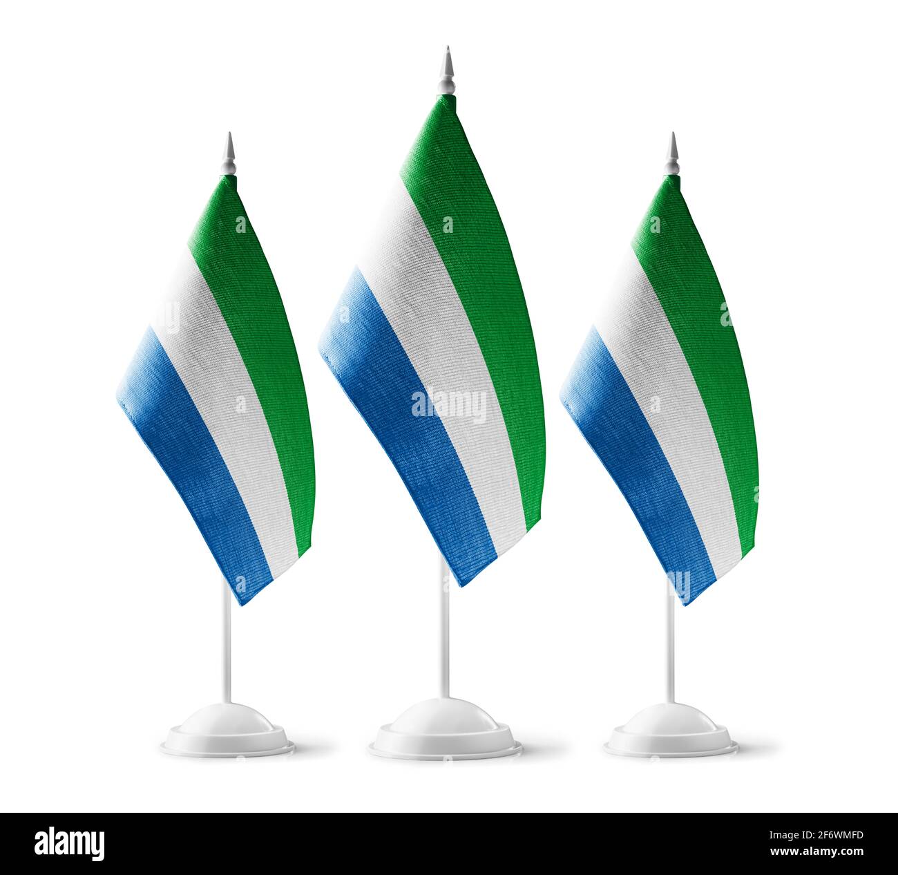 Small national flags of the Sierra Leone on a white background Stock ...