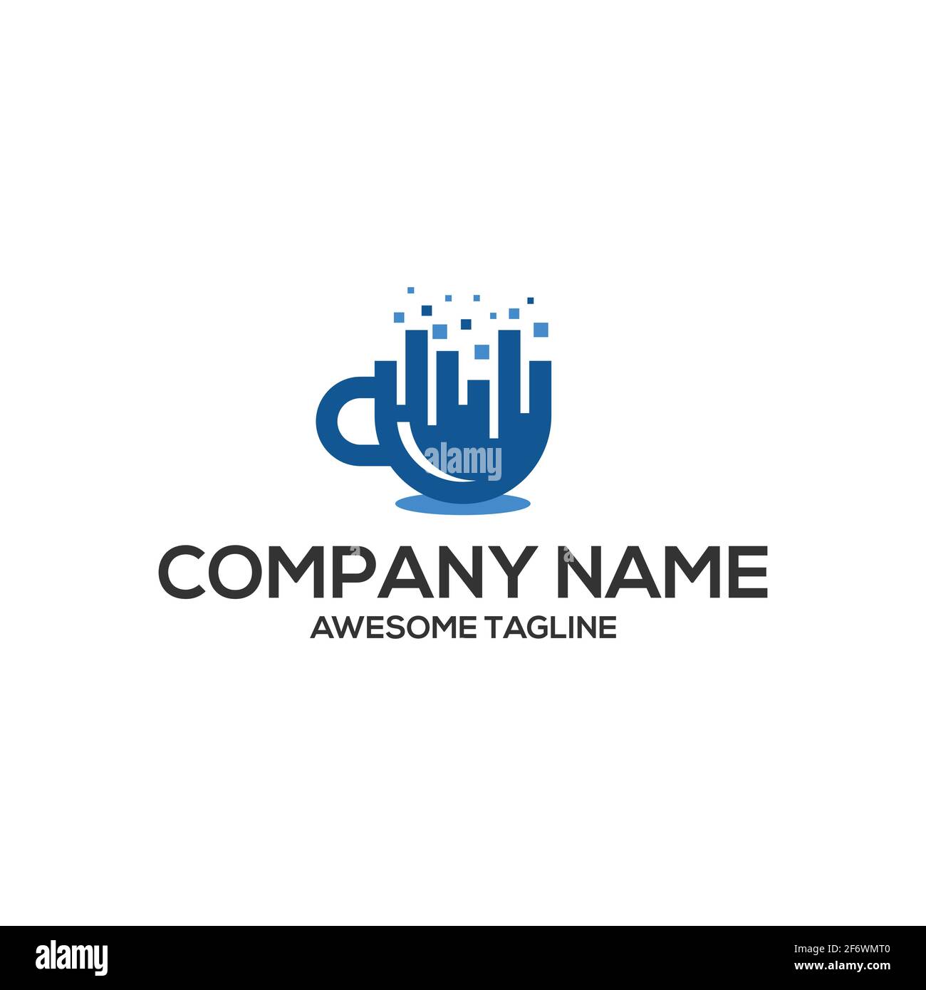 cup data technology logo template Stock Vector