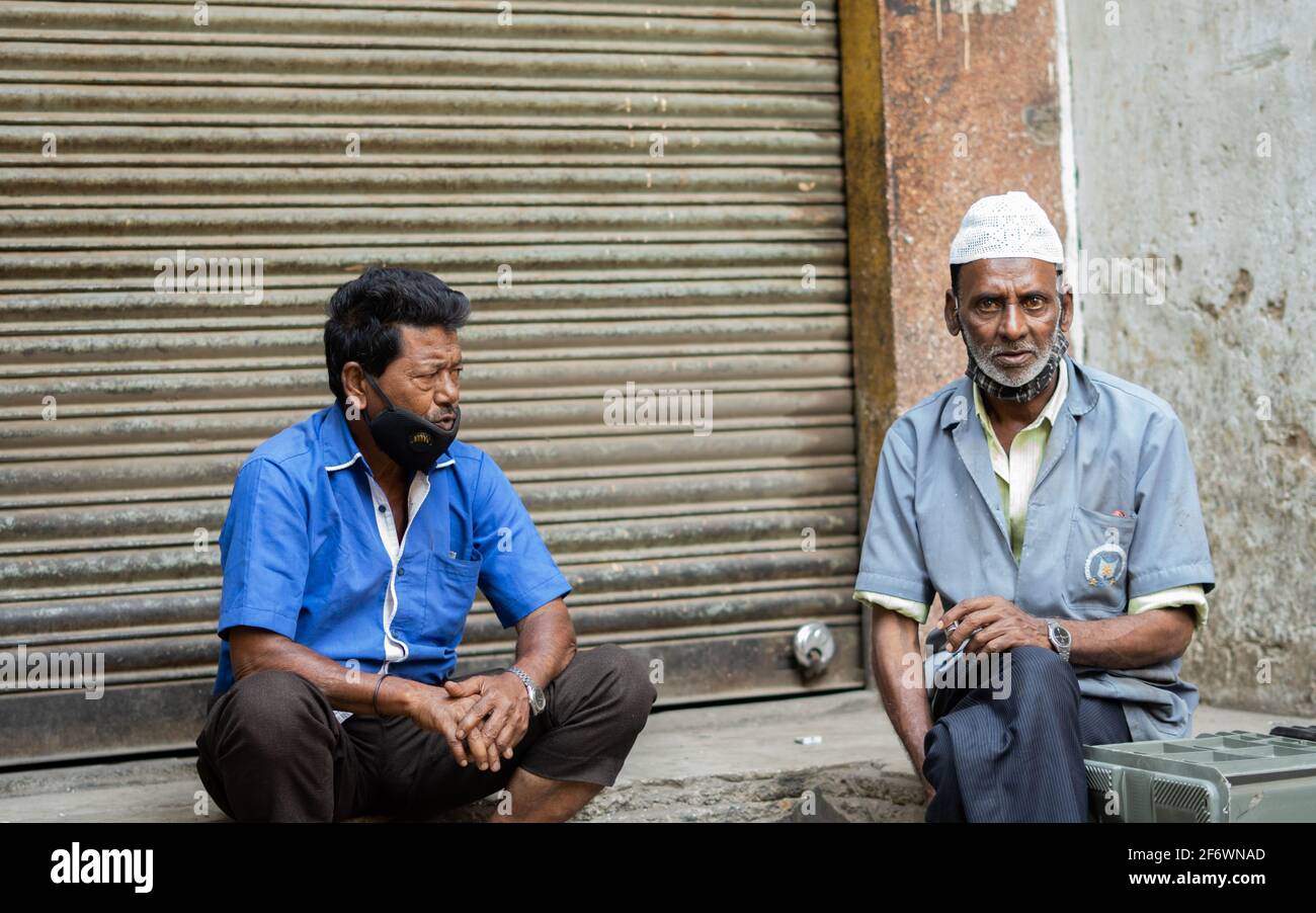 K.R.Market, Bangalore, India - February 06,2021: Hindu and Muslim ...