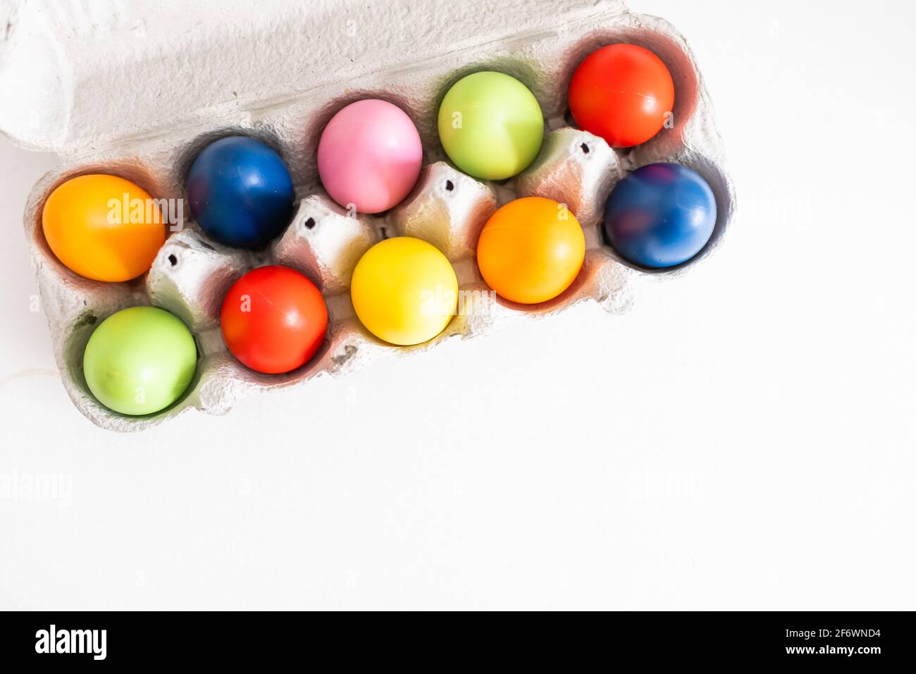 Colorful Easter Egg bottom border over a background. Copy space Stock Photo