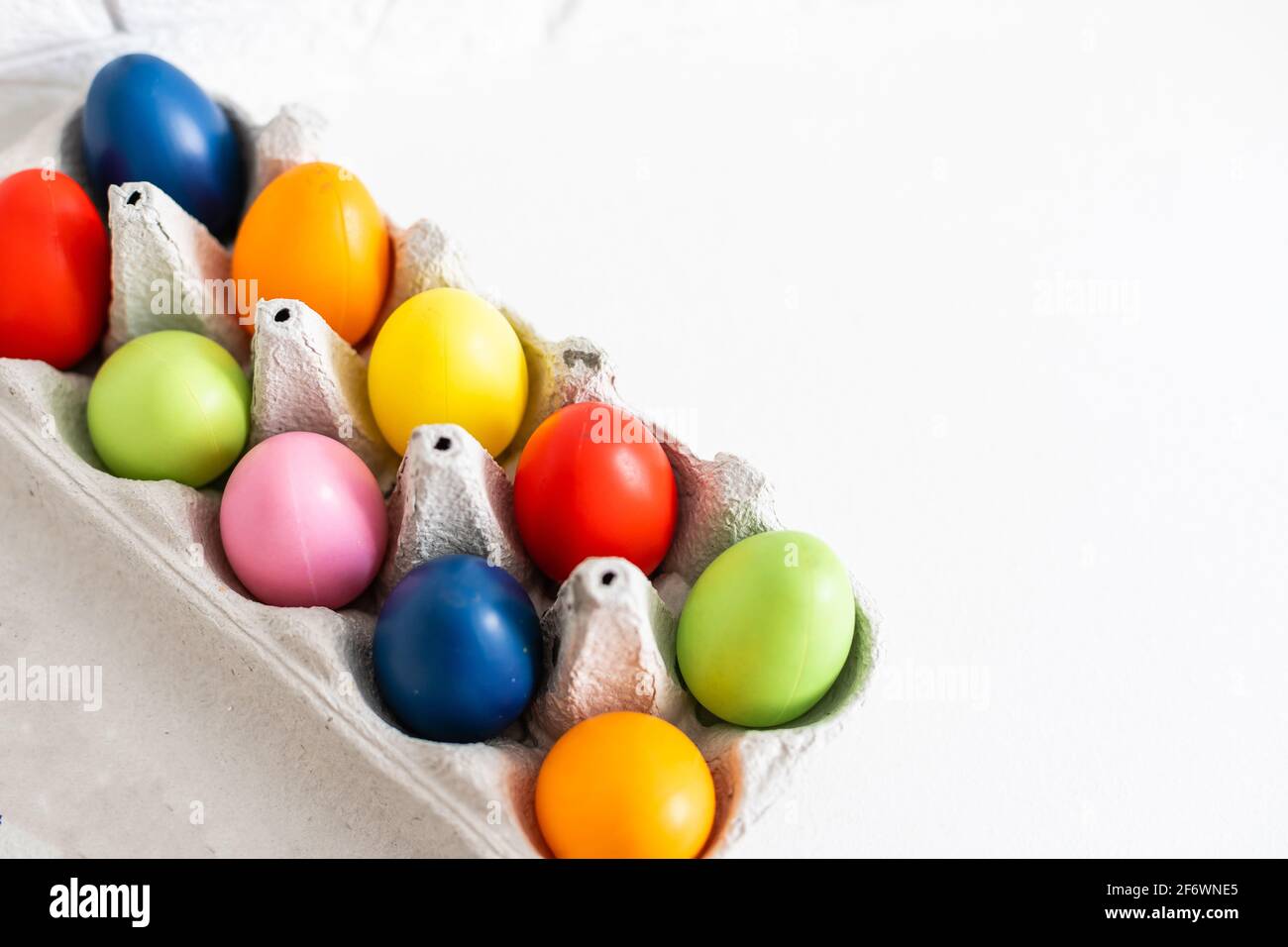 Colorful Easter Egg bottom border over a background. Copy space Stock Photo