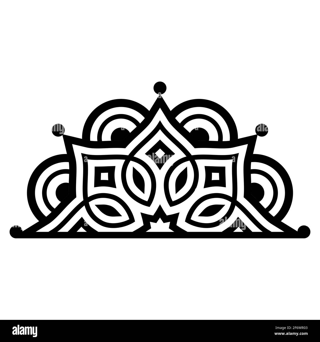 Indian half mandala vector pattenr, geometric black design perfect for greeting card or wedding invitation Stock Vector