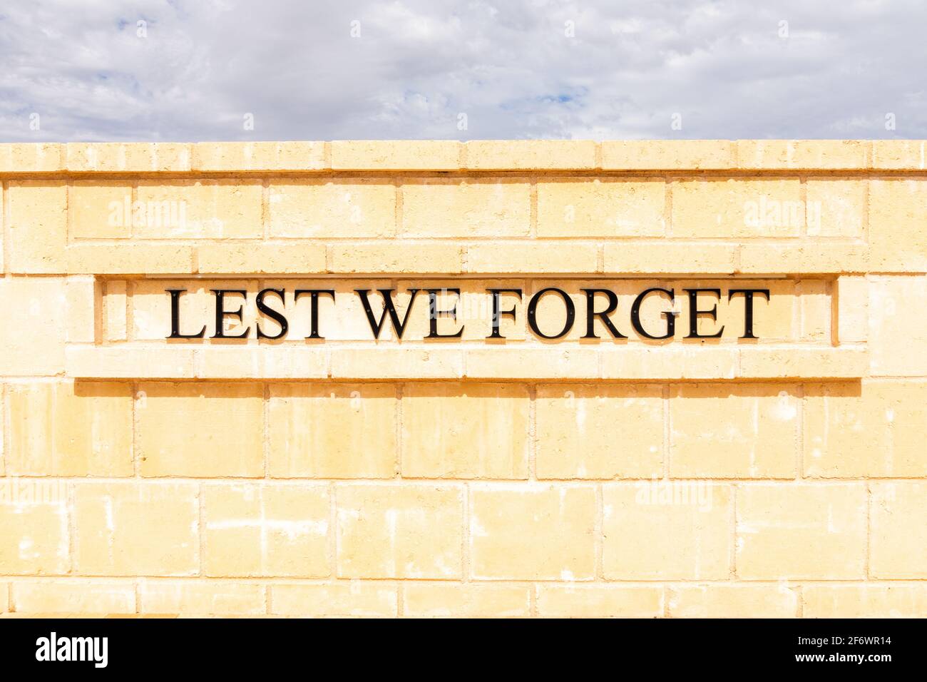 Lest We Forget Memorial Wall Dumbelyung Western Australia Stock Photo