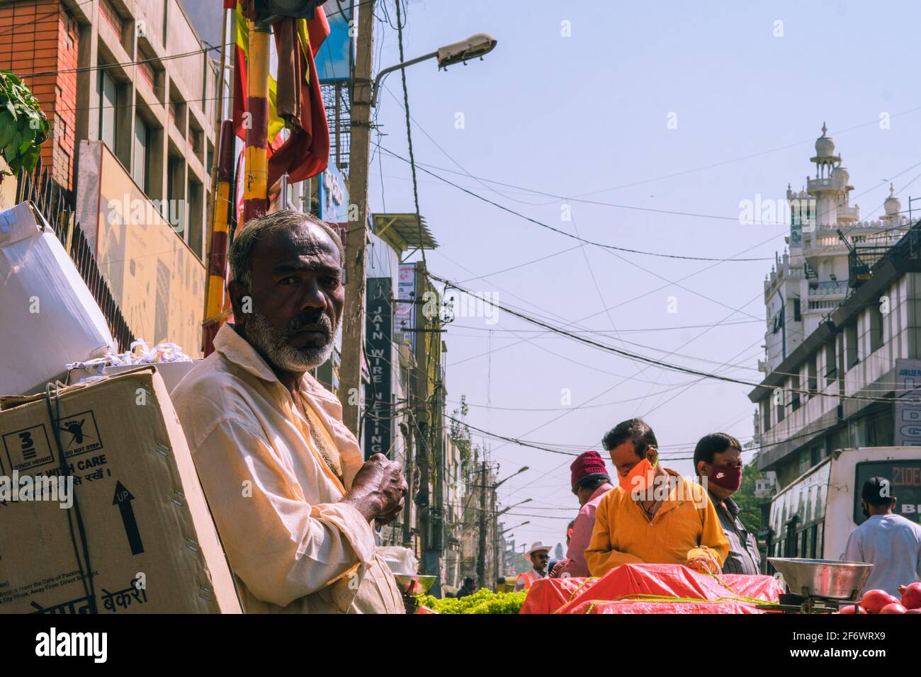 Indian old man in mask hi-res stock photography and images - Alamy