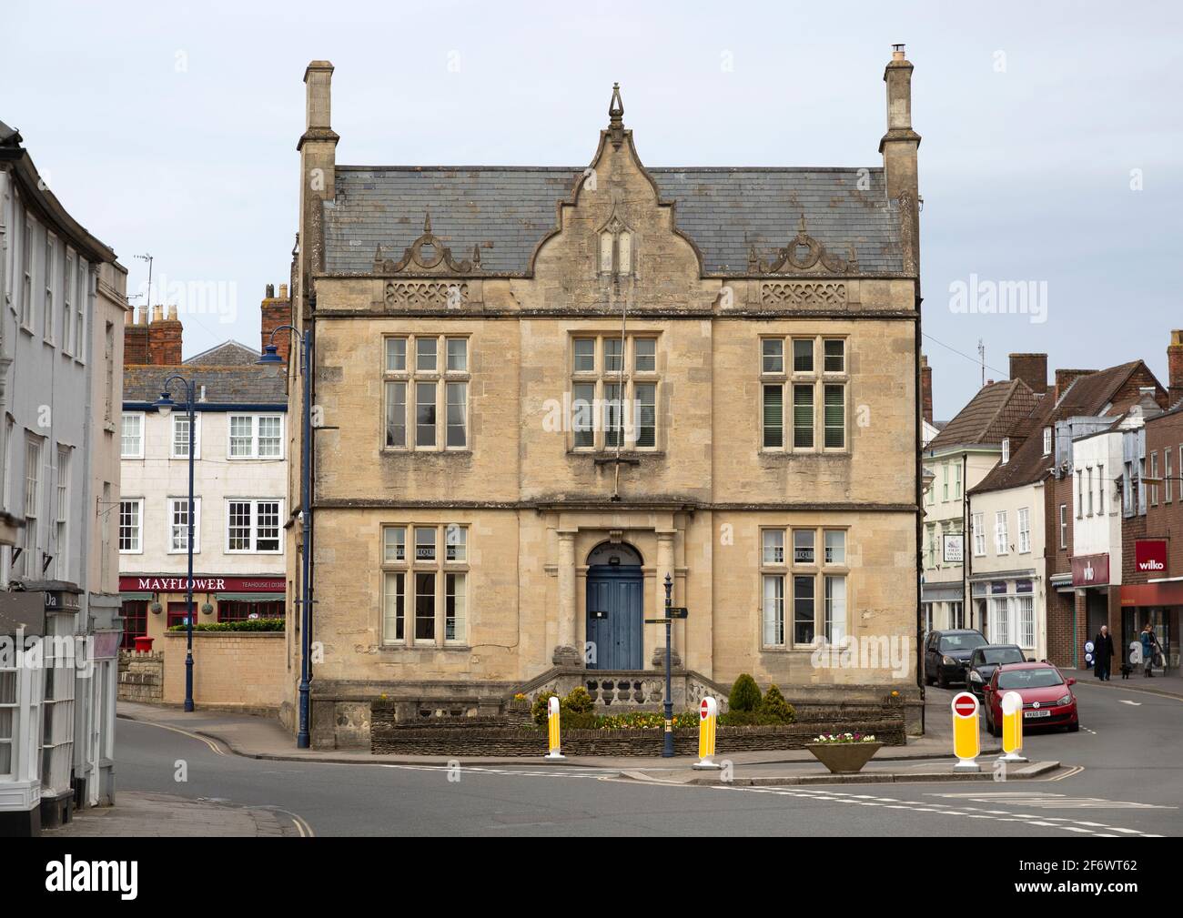 Stone facade historic listed building, St John's House, Devizes