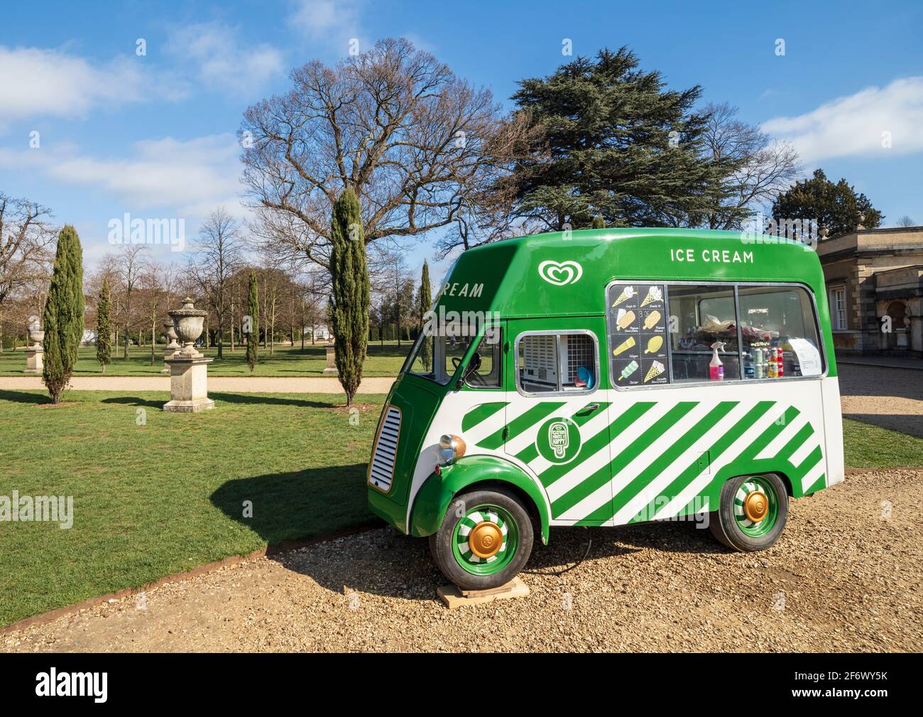 Vintage ice cream van Chiswick House and Gardens. Stock Photo