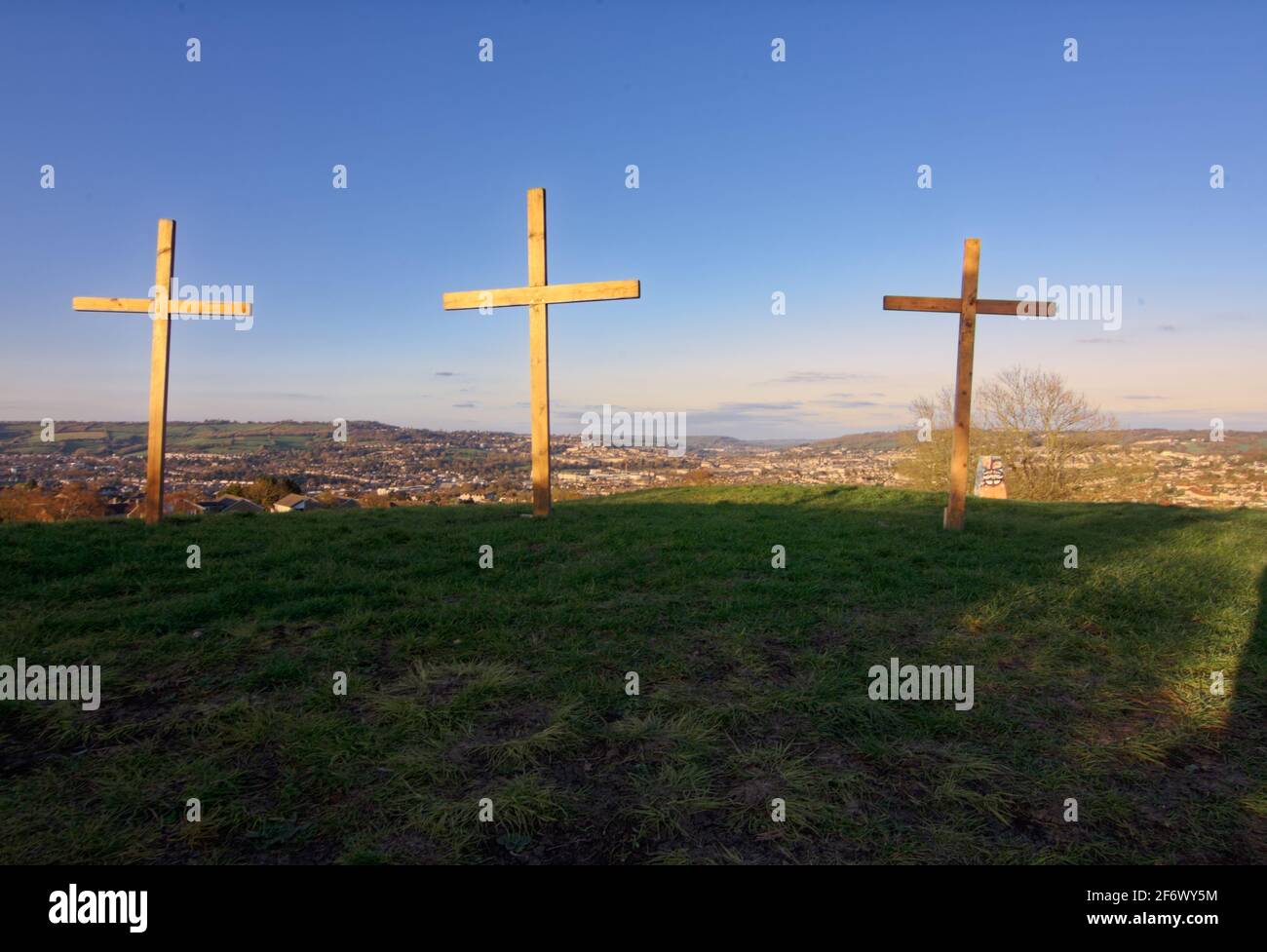 Easter crosses over looking bath Stock Photo