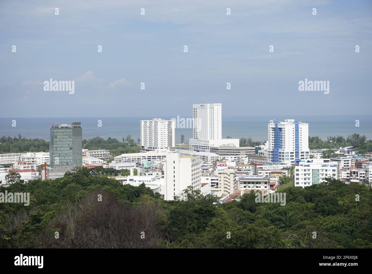 view of Miri city from Canada Hill Stock Photo