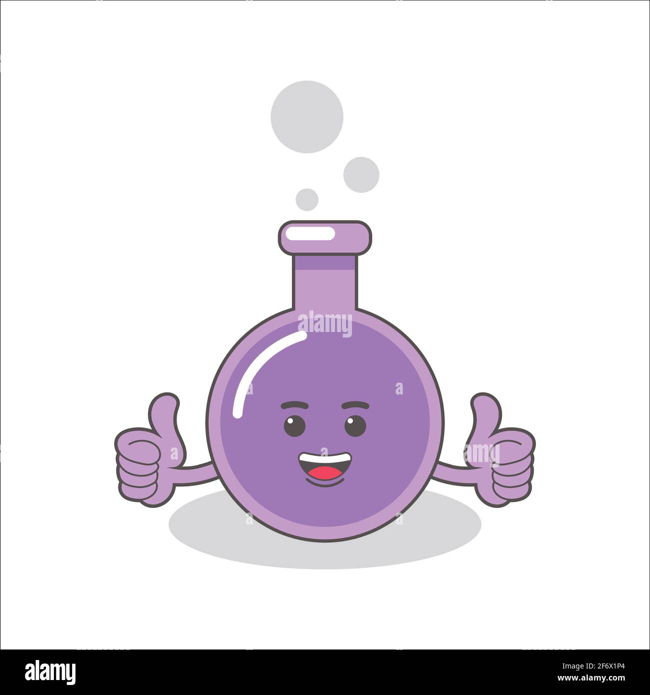 purple chemical bottle with faces vector image Stock Vector