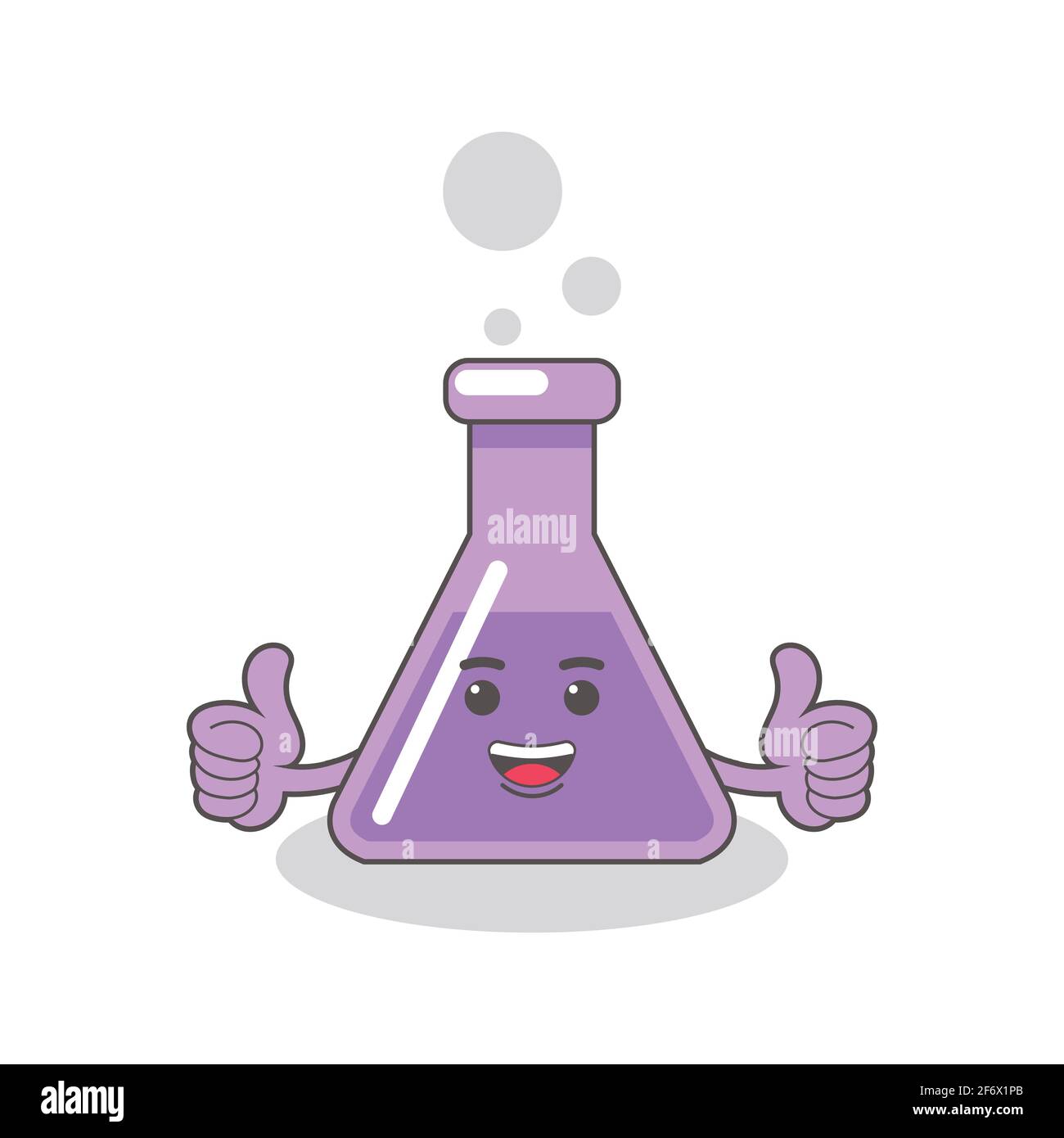 purple chemical bottle with faces vector image Stock Vector