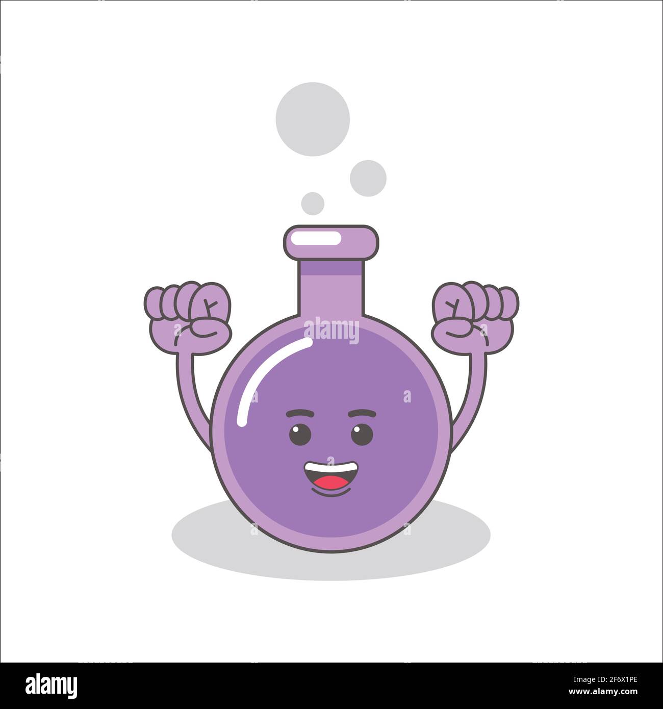 purple chemical bottle with faces vector image Stock Vector