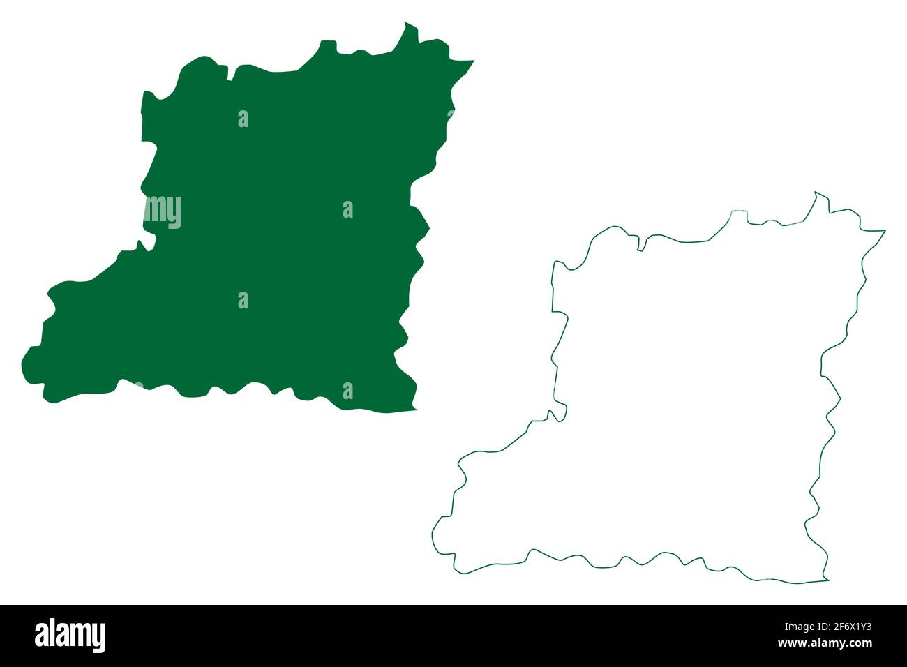 Karnal district (Haryana State, Republic of India) map vector illustration, scribble sketch