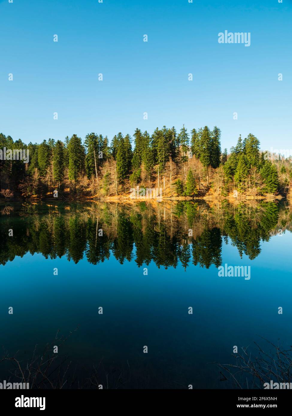 Zen on Lokve lake in Croatia Europe Stock Photo