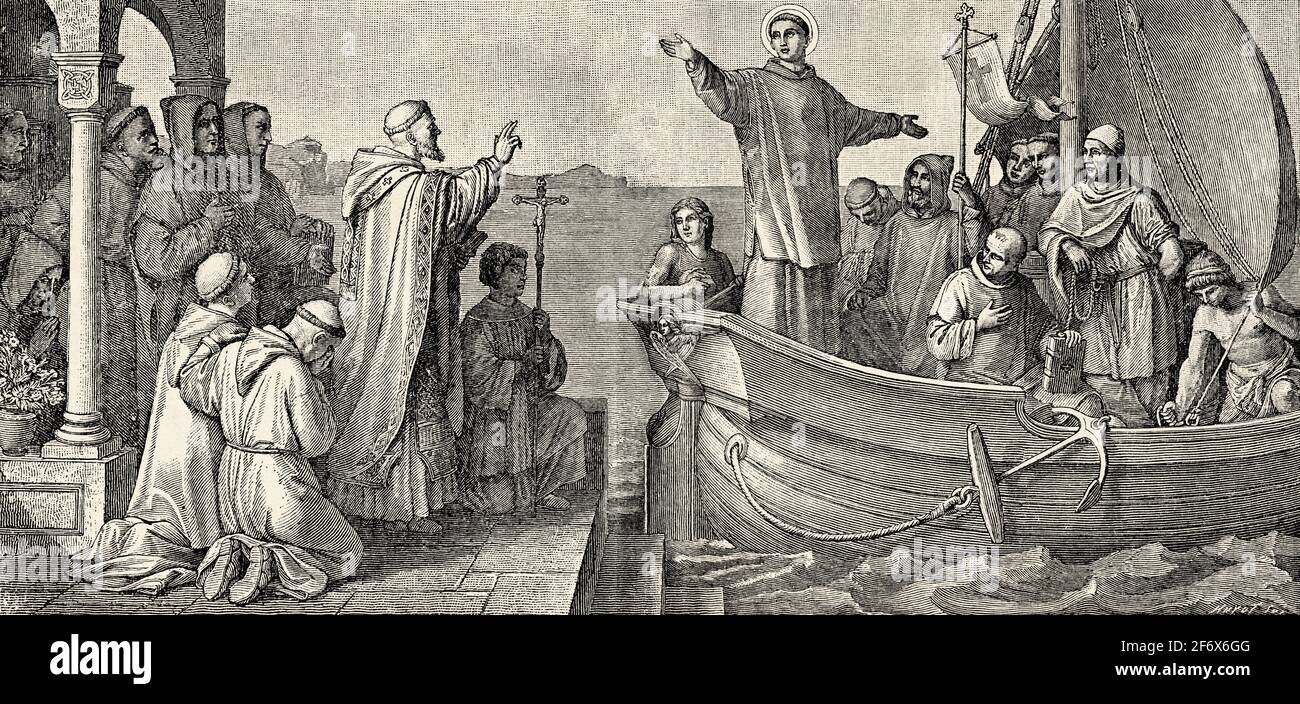 Saint Boniface went to Rome to receive Pope Gragorio II. Saint Boniface