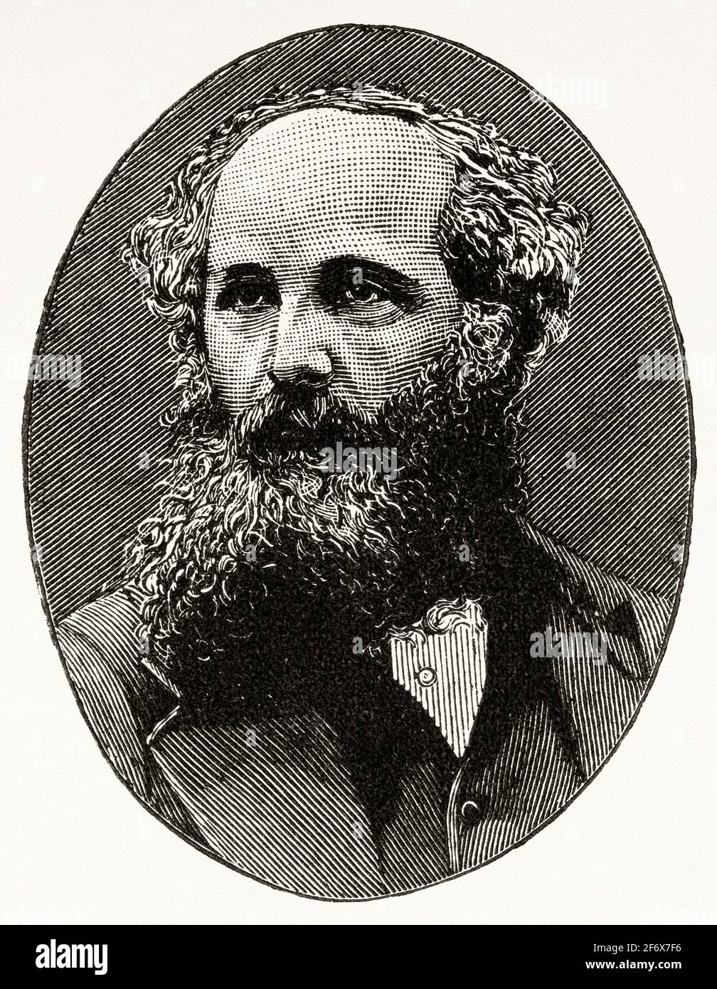 Portrait of James Clerk Maxwell (1831-1879) Scottish scientist in the field of mathematical physics.Notable achievement was to formulate the classical theory of electromagnetic radiation. United Kingdom, England. Europe Stock Photo