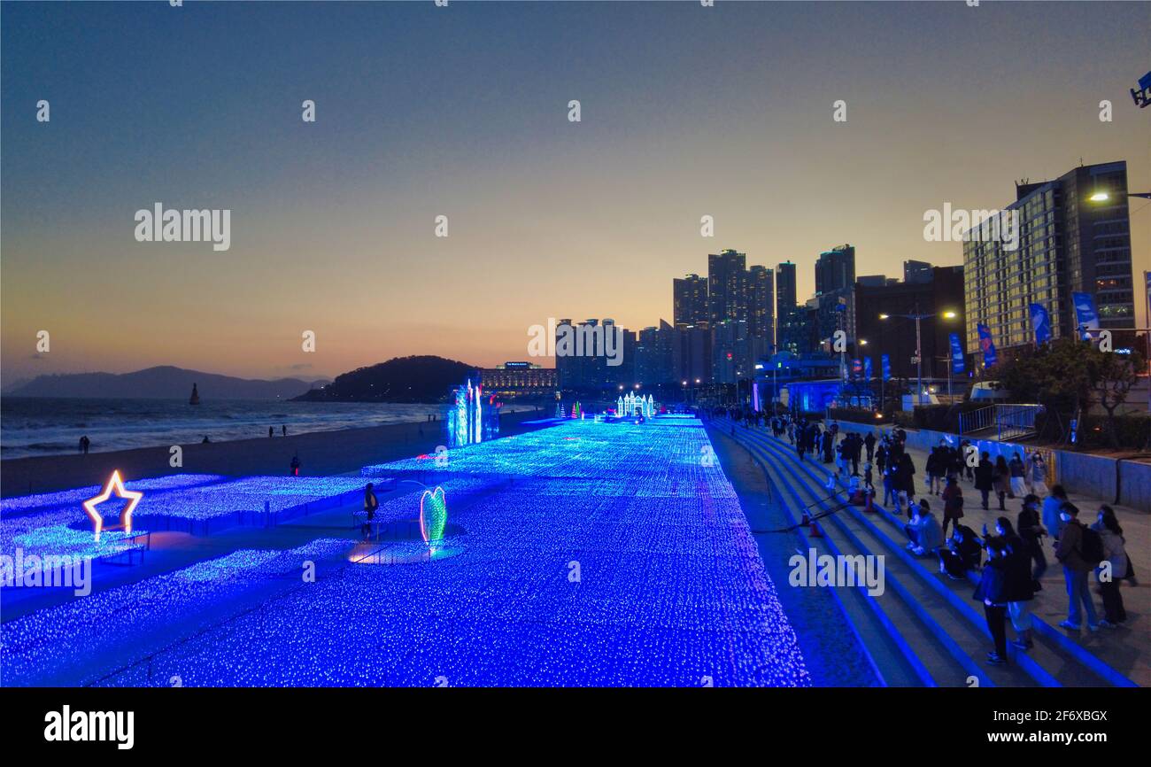 Light Festival in haeundae, Busan , South Korea, Asia Stock Photo Alamy