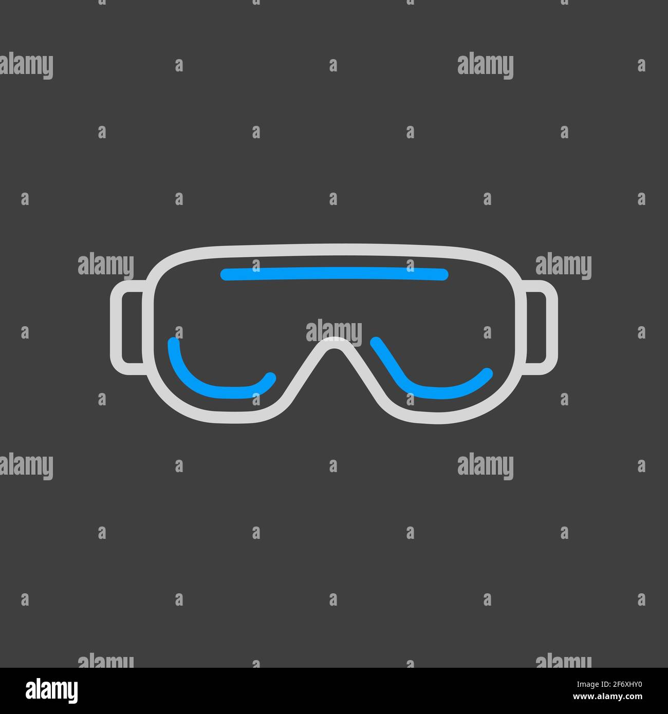 Biology goggles Eye protection vector icon. Scientific Lab glasses