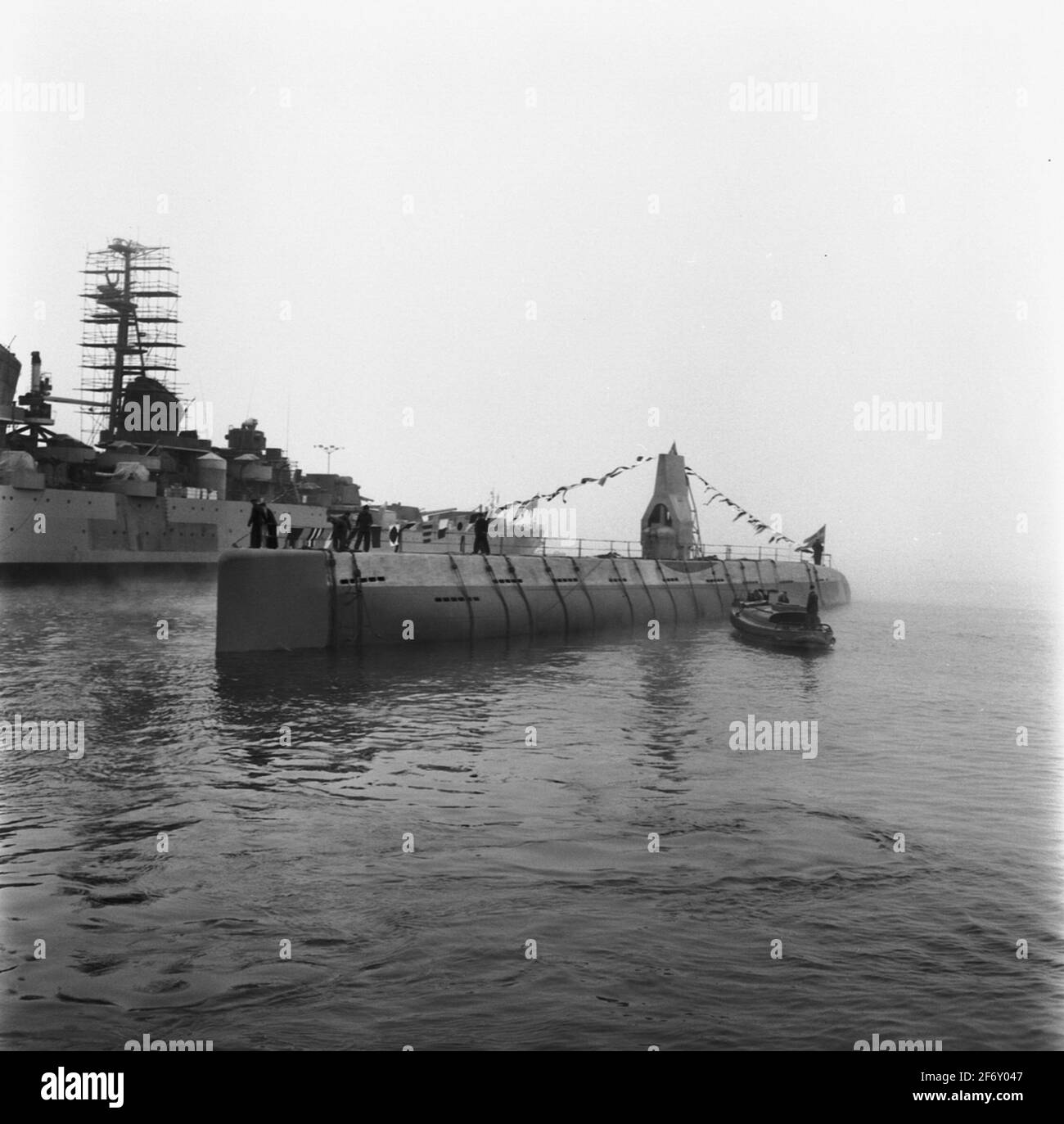 The submarine ferret launching.Ferries (depicted name Stock Photo - Alamy