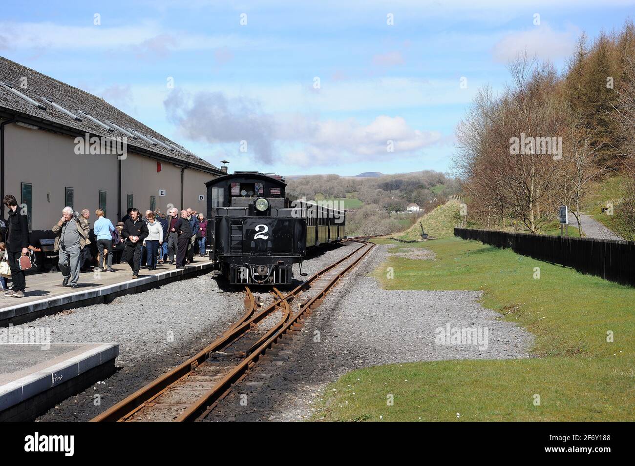 BMR No. '2' running round its train at Pant. Stock Photo