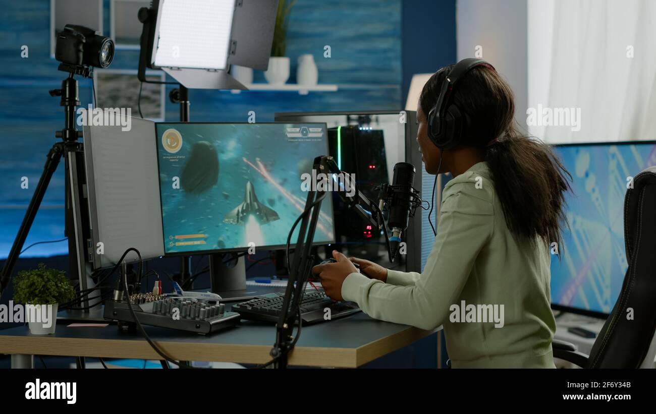 African streamer playing on powerful hi-res stock photography and ...