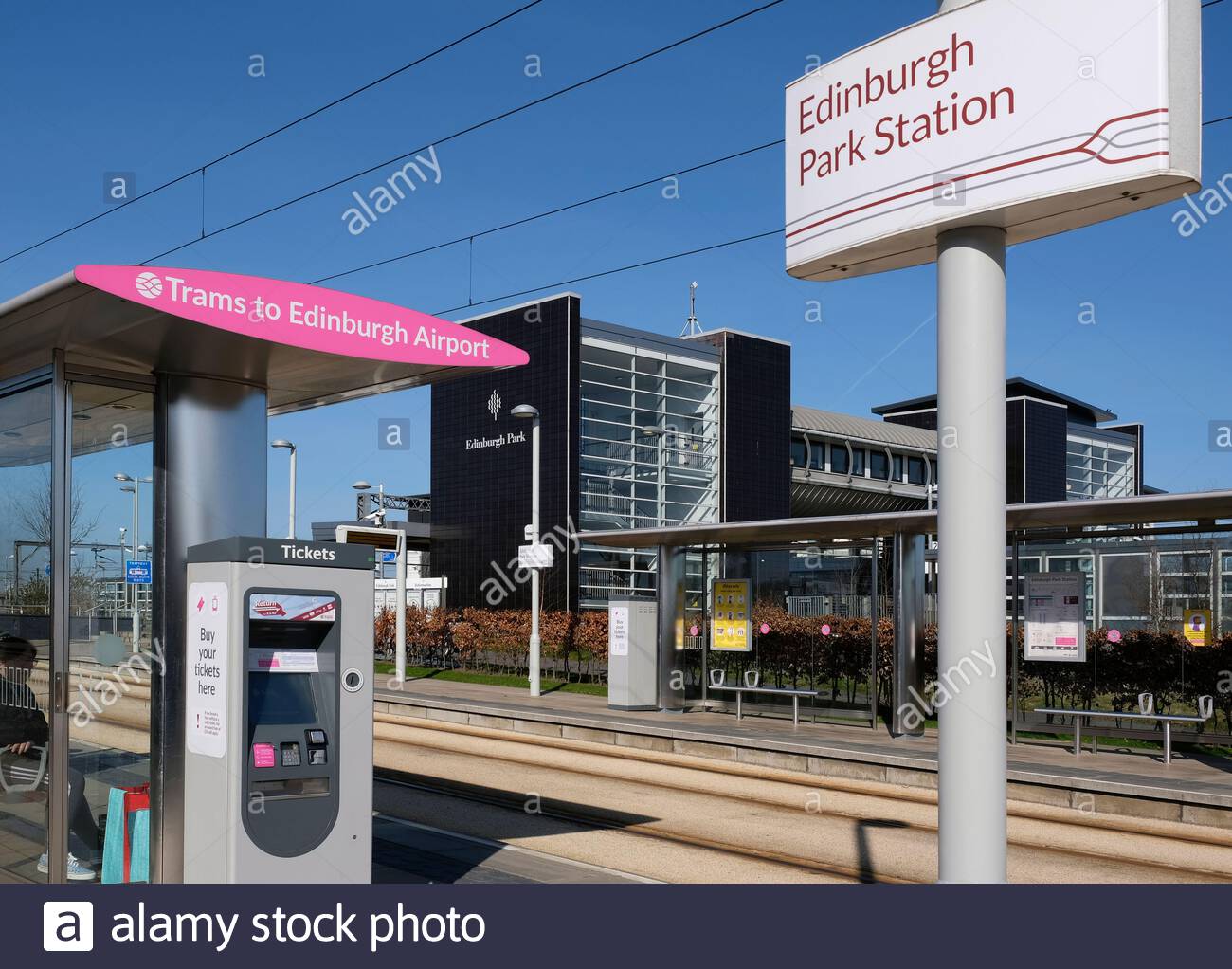 Edinburgh Park Station Tram stop, Edinburgh, Scotland Stock Photo Alamy