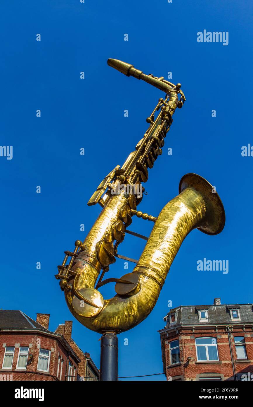 saxophone sculpture Stock Photo