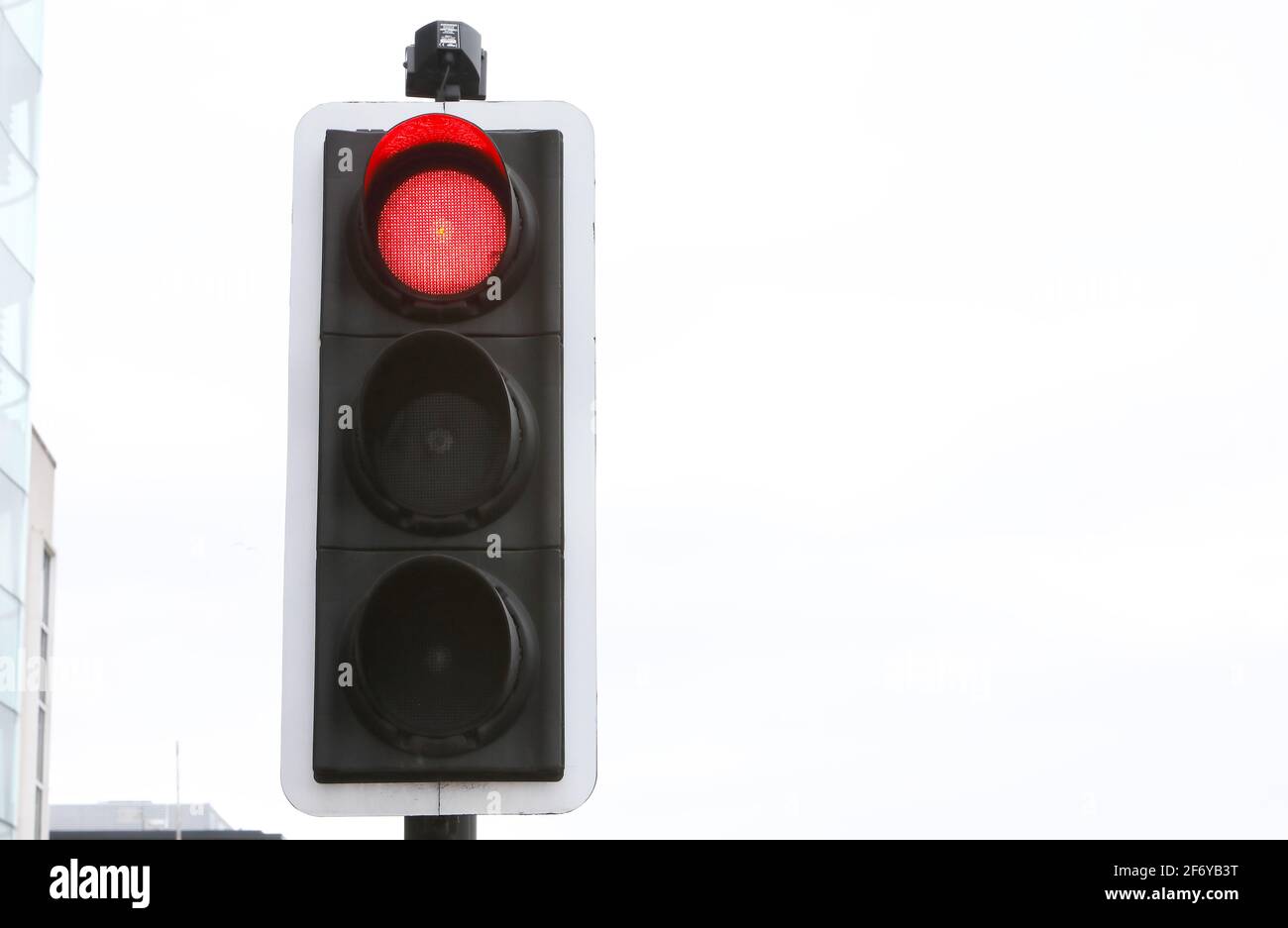 Traffic light on red, UK Stock Photo