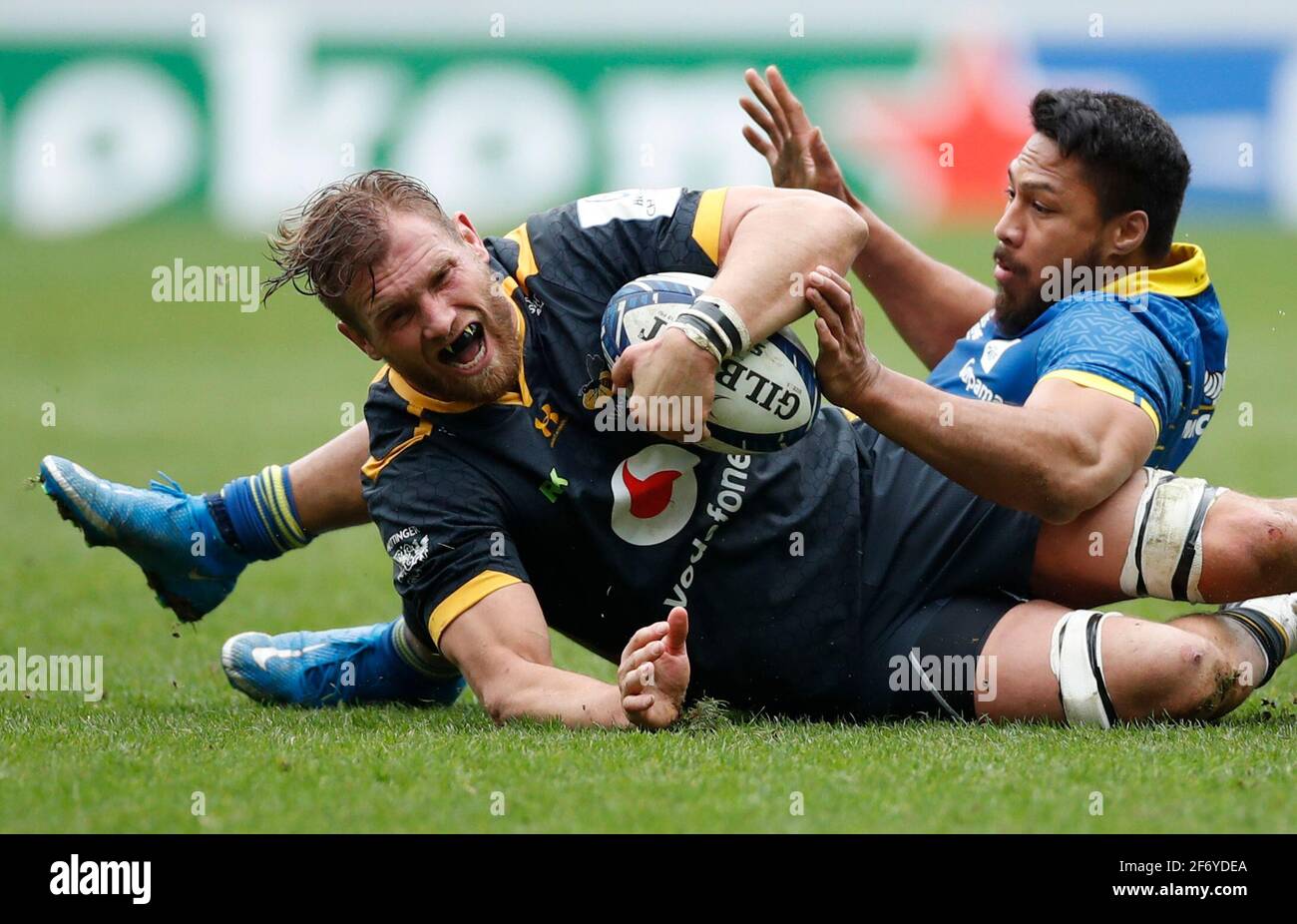 Rugby Union European Champions Cup Round Of 16 Wasps V Asm Clermont Auvergne Ricoh Arena Coventry Britain April 3 21 Wasps Brad Shields In Action With Asm