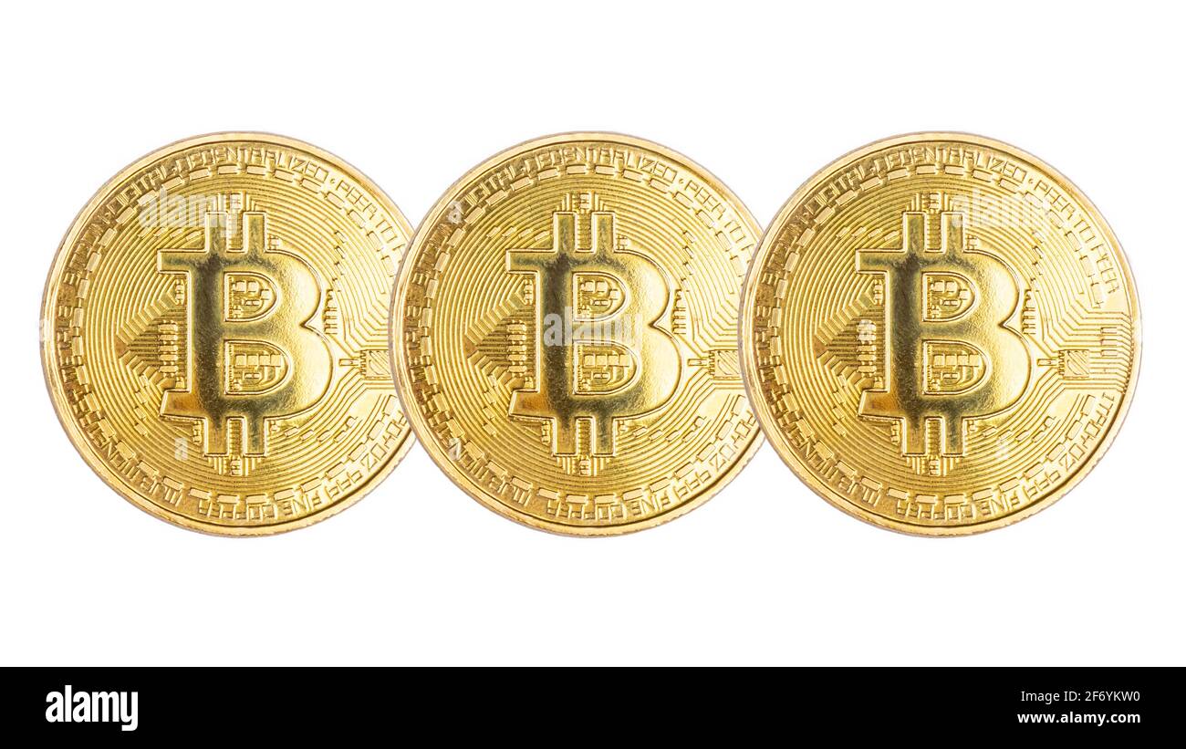 gold coins bitcoin isolated on white background, cryptocurrency, digital  currency for online payment Stock Photo - Alamy