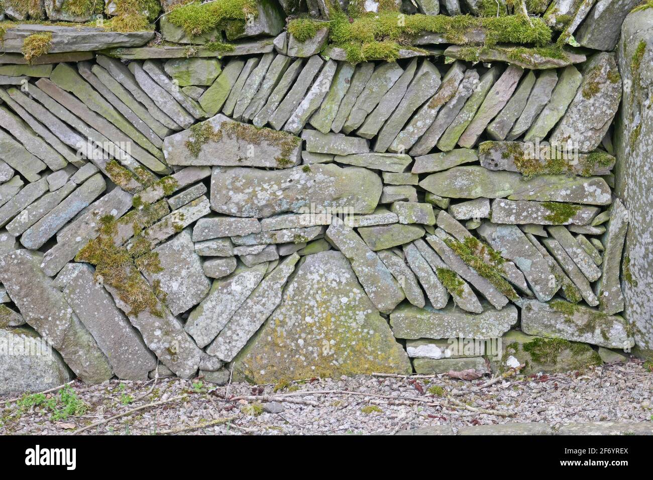 Drystone Wall With Angled Stones Stock Photo